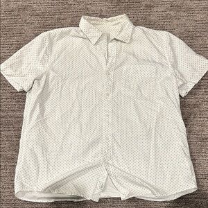 American Eagle Men's White Polka Dot Shirt